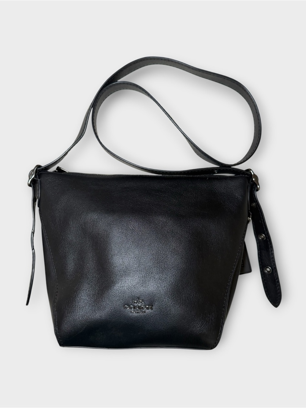 EUC Coach Black Pebble Leather Small Dufflette Crossbody Bag